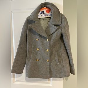 Used but excellent condition stadium cloth grey wool coat from J Crew